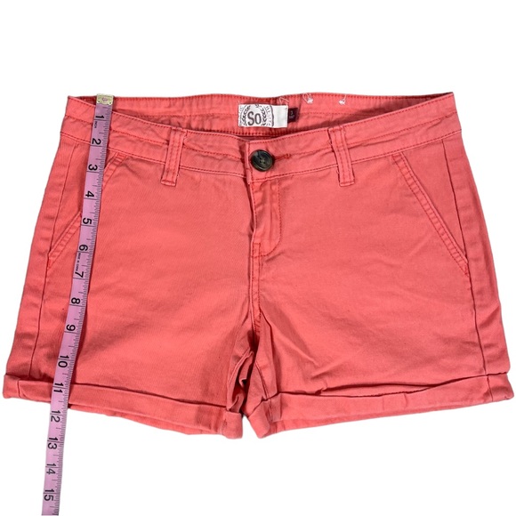 Wallflower & So size 3 shorts with rolled cuffs, 1 jean, 1 coral/orange, EUC - Picture 6 of 16